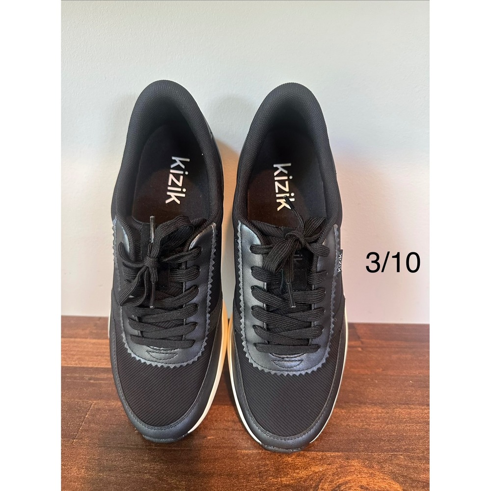 Kizik Prague Black White Hands-Free Sneakers Womens 10 E4JB-WPARBK17-1D